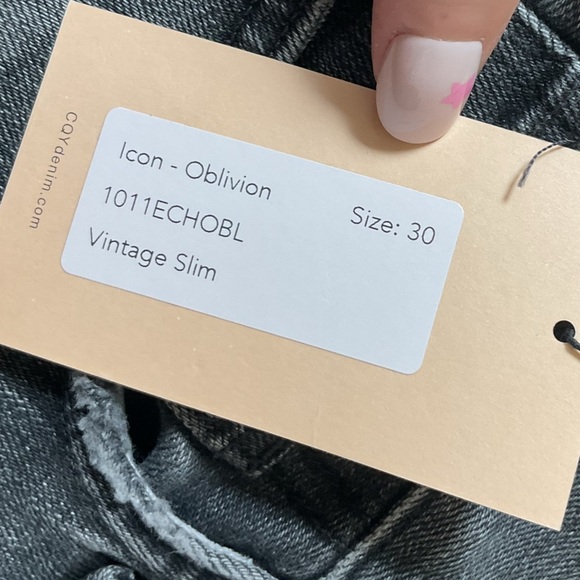 NWT CQY Distressed Icon Oblivian Gray Black Jeans Vintage Slim Size 30 - Picture 7 of 11